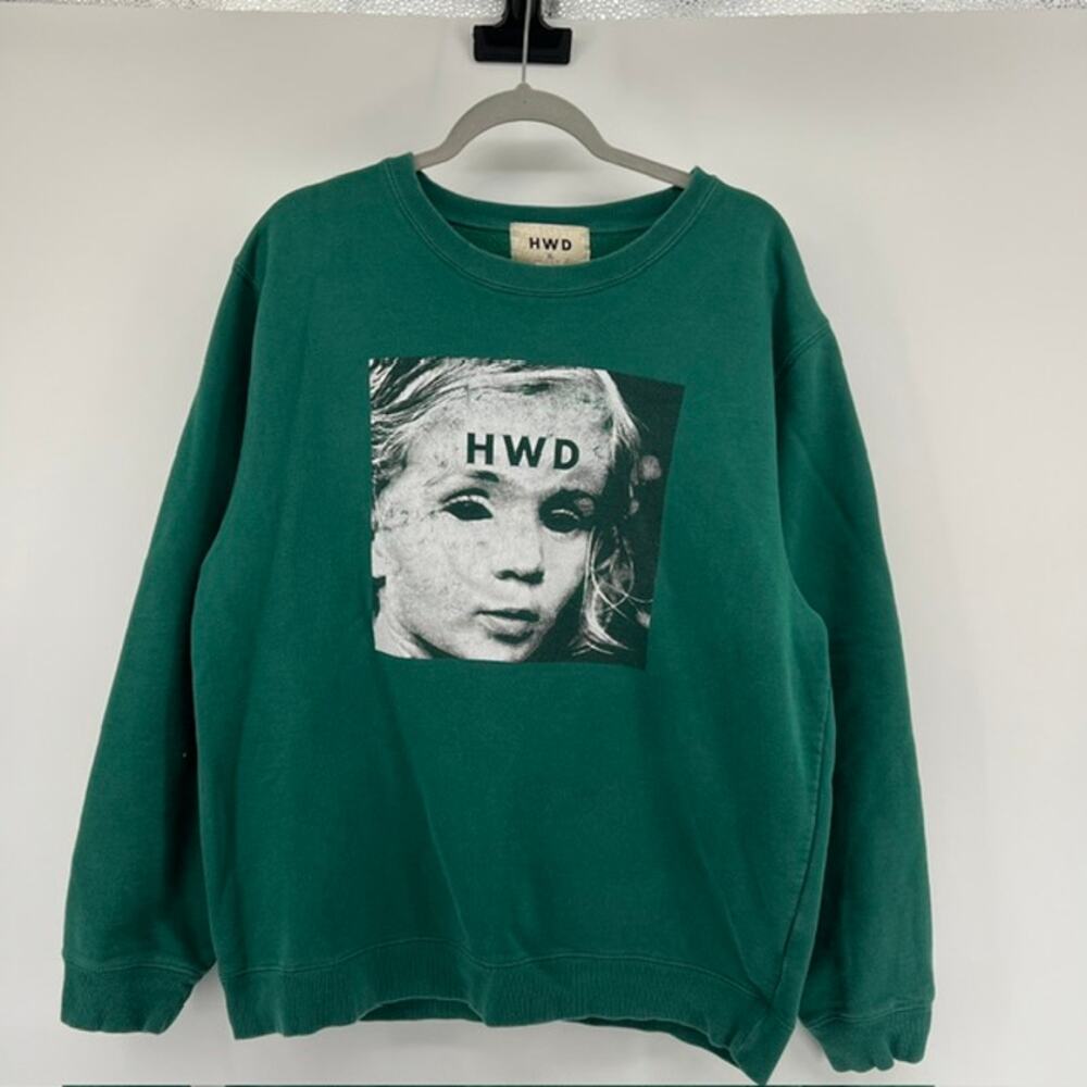 Halfway Dead HWD Crewneck Pullover Sweatshirt Unisex XL Green Streetwear Lounge